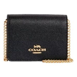 Coach Black Crossgrain Mini Wallet on a Chain Crossbody NWT!!!